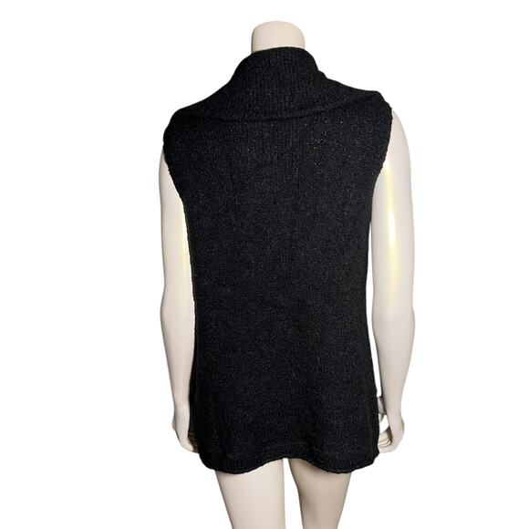 J Jill Black Textured Knit Sleeveless Vest Size XL - Picture 3 of 8